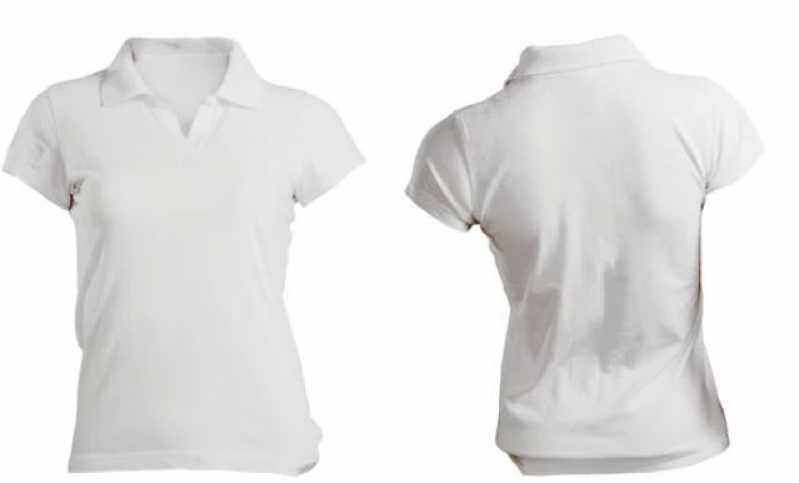Camiseta Polo Branca Masculina Orçamento Fazenda Grande - Camiseta Polo Manga Longa